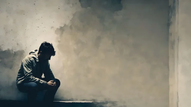 Teen sitting alone in a dim room with head down, conveying isolation and emotional distress, illustrating what causes teenage depression and the hidden struggles teens may face